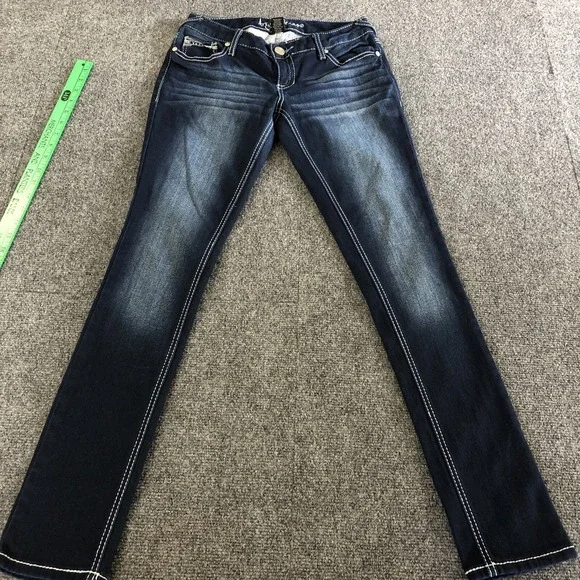 RK07452 Ariya SKINNY WOMENS JEANS sz3/4 DARK BLUE; SOLID JEANS - Picture 1 of 8